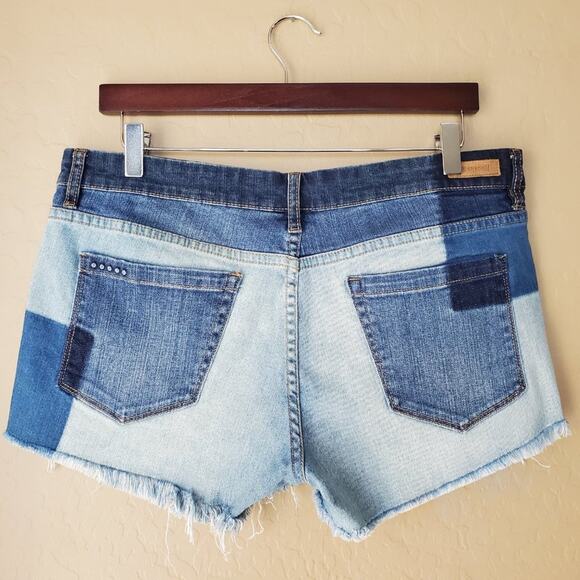 Blank NYC Cut Off Patchwork Denim Shorts - Picture 5 of 9